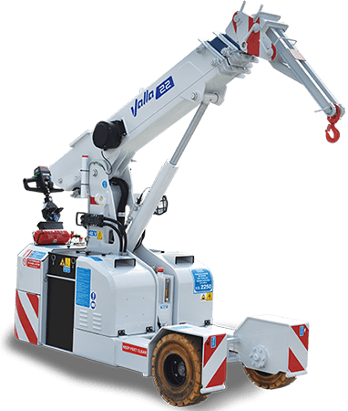 Valla 22E pick and carry crane - fit show