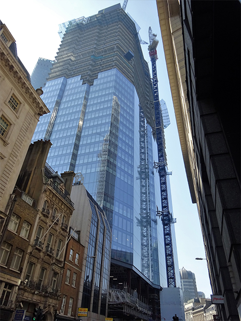Construction in progress 22 Bishopsgate in April 2018