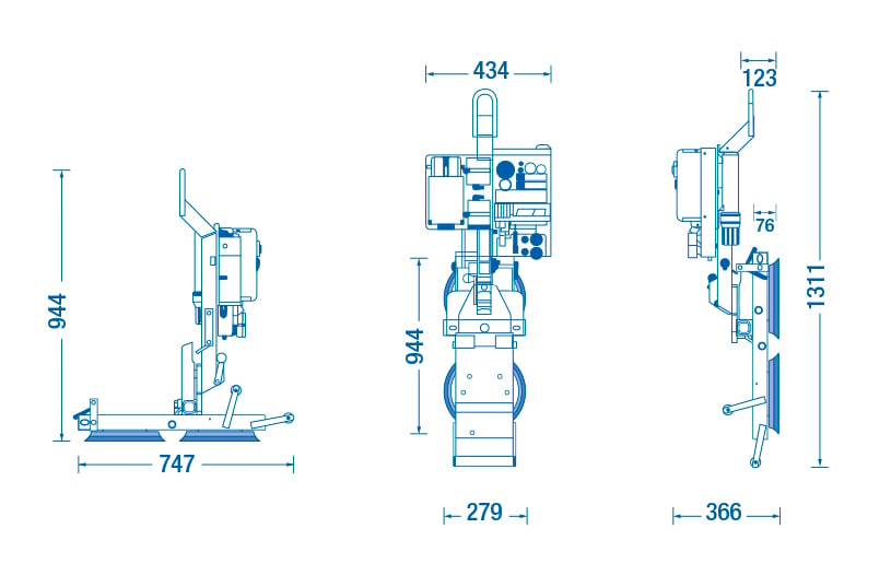 mrt2 135kg vacuum lifter dimensions