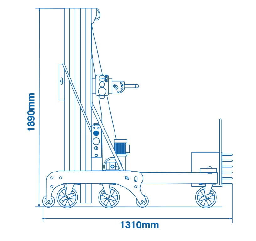 gml-compact Counterbalance Floor Crane - dimensions