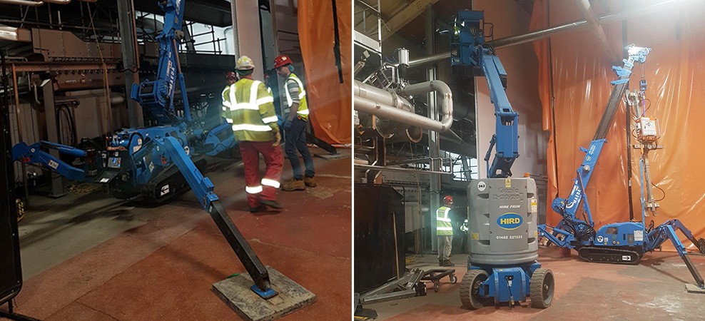 Tracked spider crane ideal ingredient in food factory lift