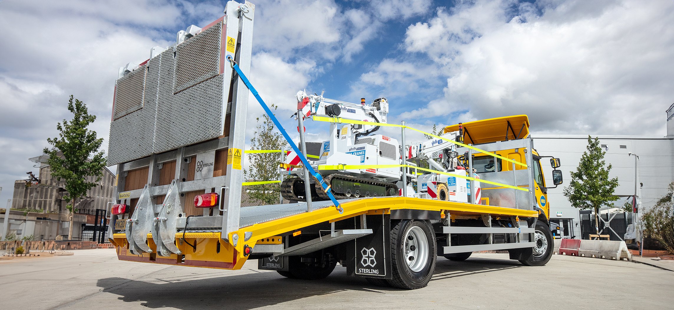 hird-truck delivering pick and carry cranes