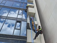 Hird the best for high-rise glass lifts? Abseil-utely!