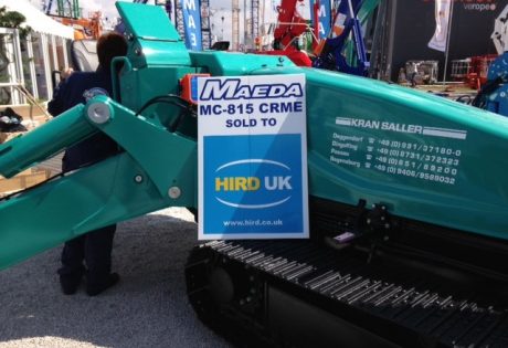 Hird takes delivery of biggest ever Maeda mini crane – number 00001