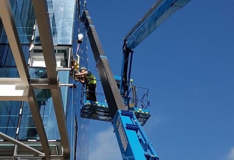 Restricted space no problem for spider crane at student flats