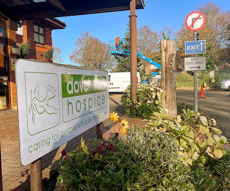 Christmas has lift-off at hospice – or is that lift in!