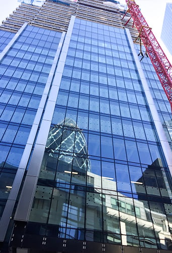 40 Leadenhall Street-glass panels installed